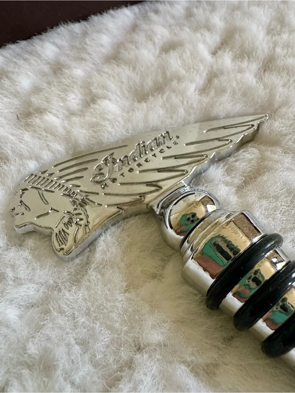 NIB, Indian Motorcycle Chrome Bottle Stopper - Silver